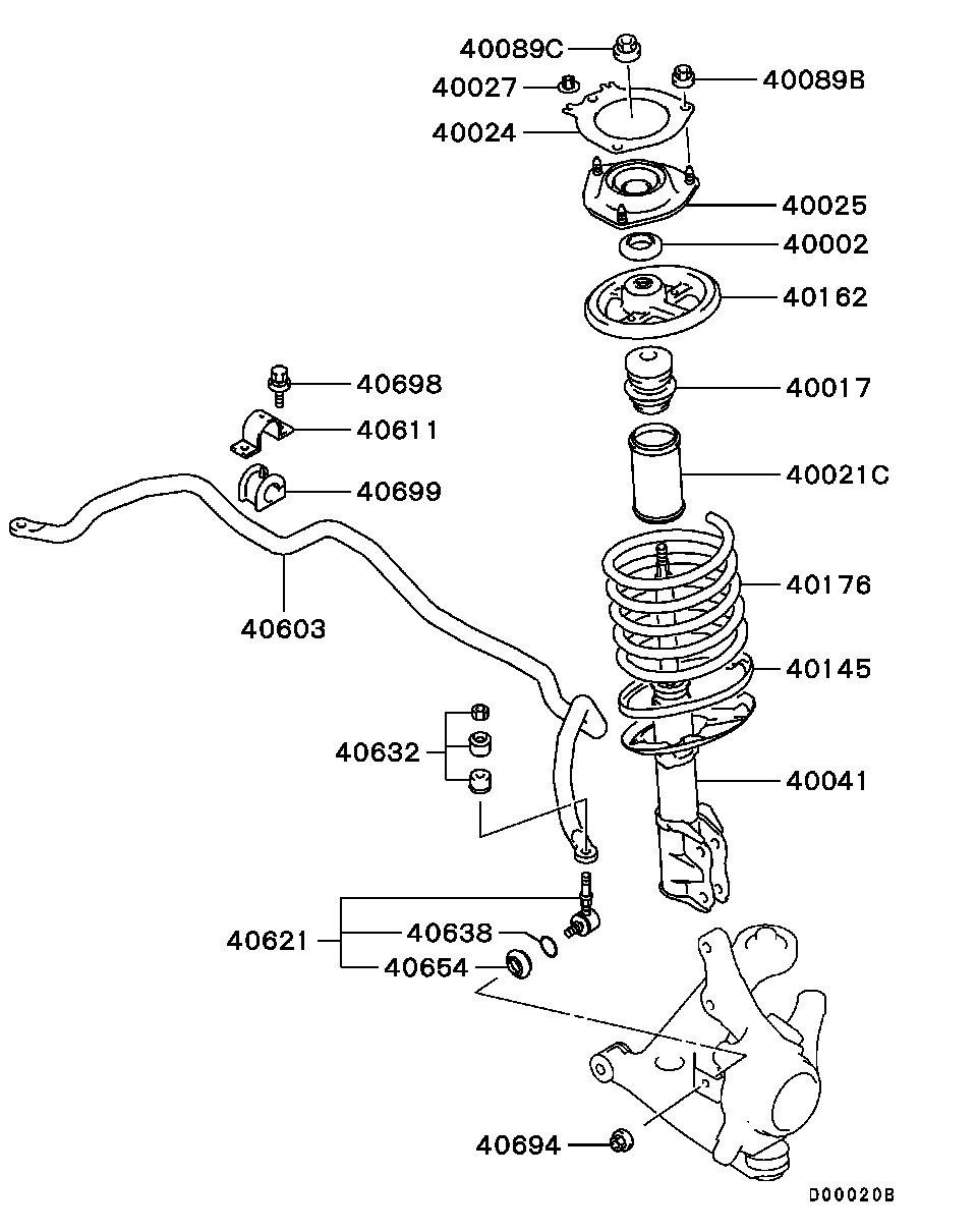 Mitsubishi MR272946 - Cojinete columna suspensión vegaparts.es