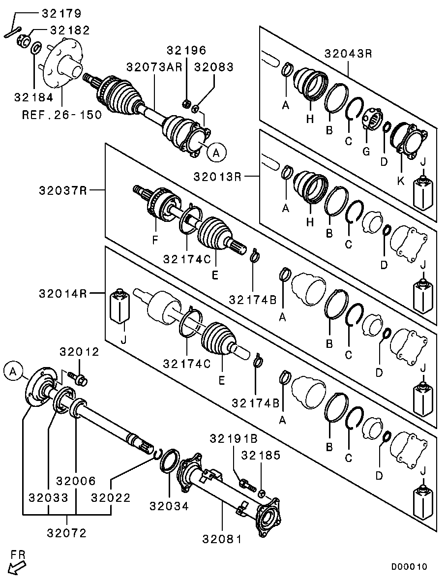 Mitsubishi MR528709 - Fuelle, árbol de transmisión vegaparts.es