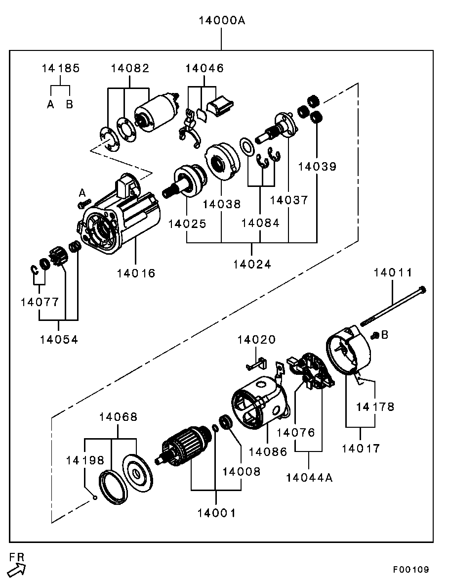Mitsubishi 1810A050 - Motor de arranque vegaparts.es