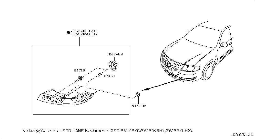NISSAN 2761995F0A - Lámpara, faro antiniebla vegaparts.es