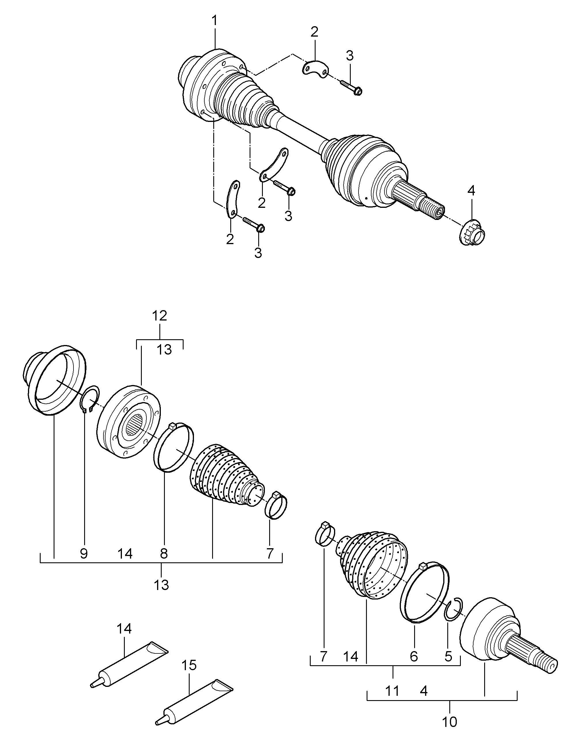 VAG 95534990400 - Fuelle, árbol de transmisión vegaparts.es