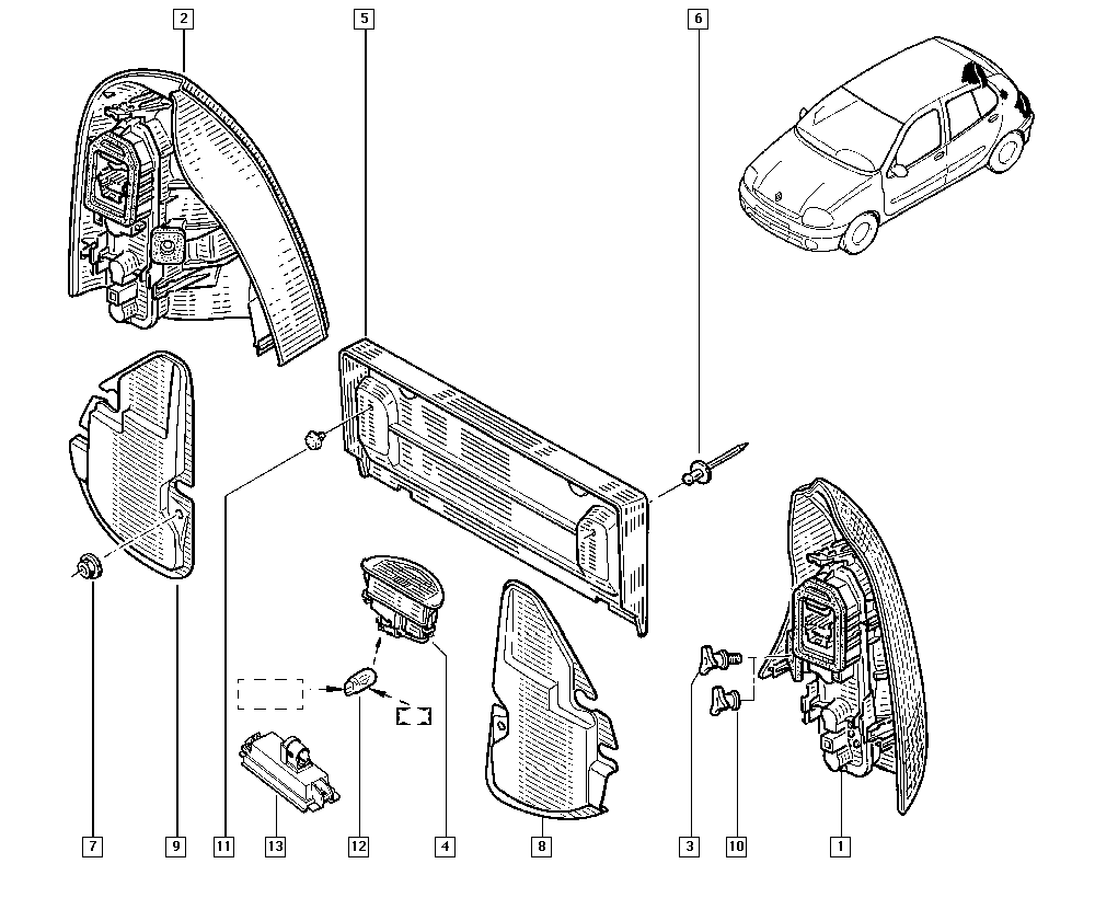RENAULT 08 54 961 800 - Lámpara incandescente, panel de instrumentos vegaparts.es