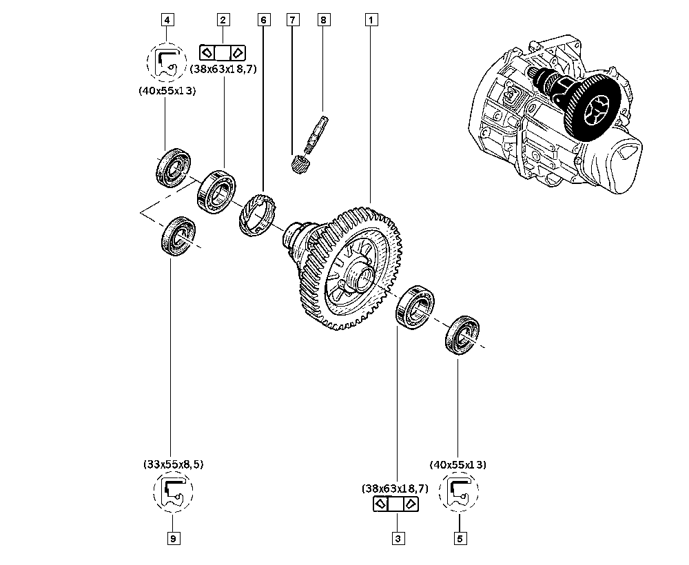 RENAULT 8200073120 - Kit de reparación, caja de cambios vegaparts.es