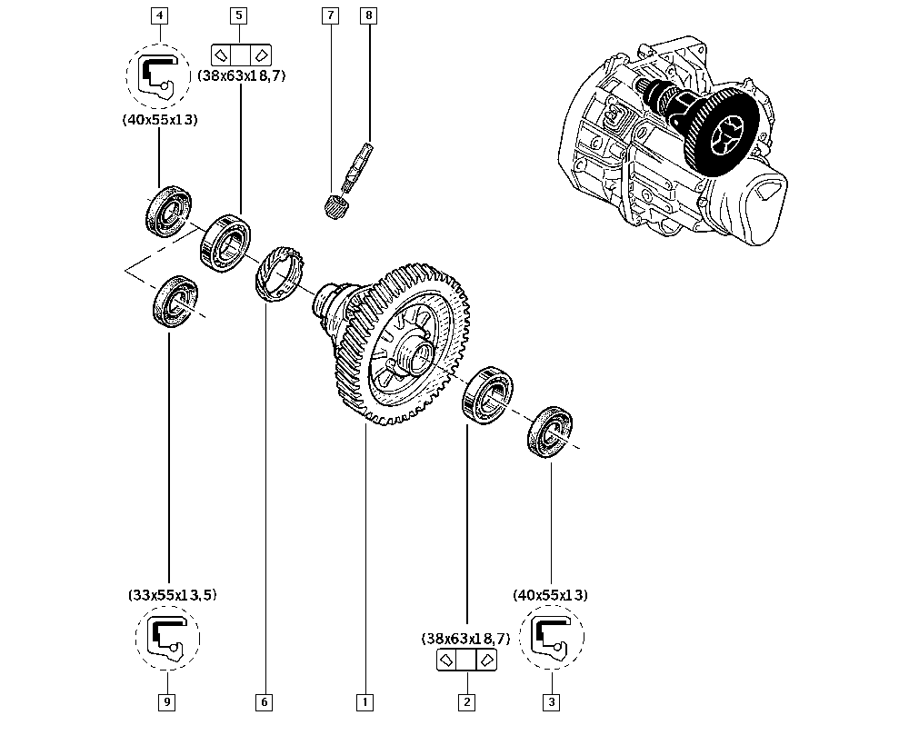 RENAULT 8200073120 - Kit de reparación, caja de cambios vegaparts.es