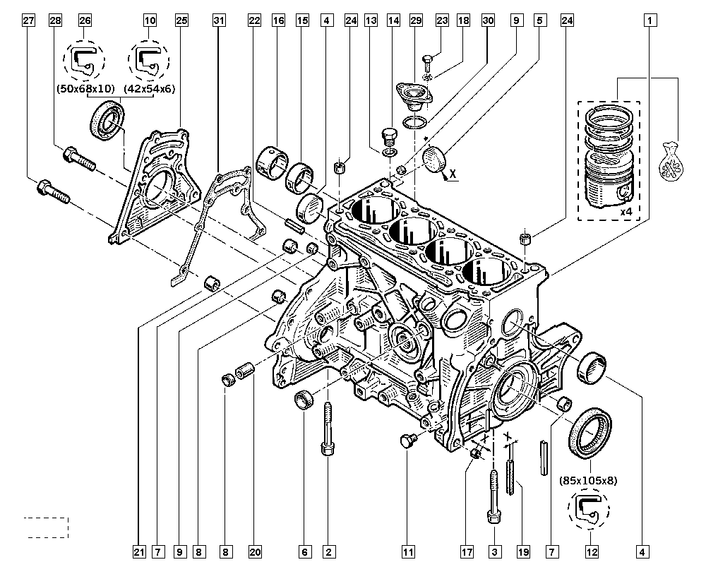 RENAULT 77 00 866 877 - Anillo retén, cigüeñal vegaparts.es