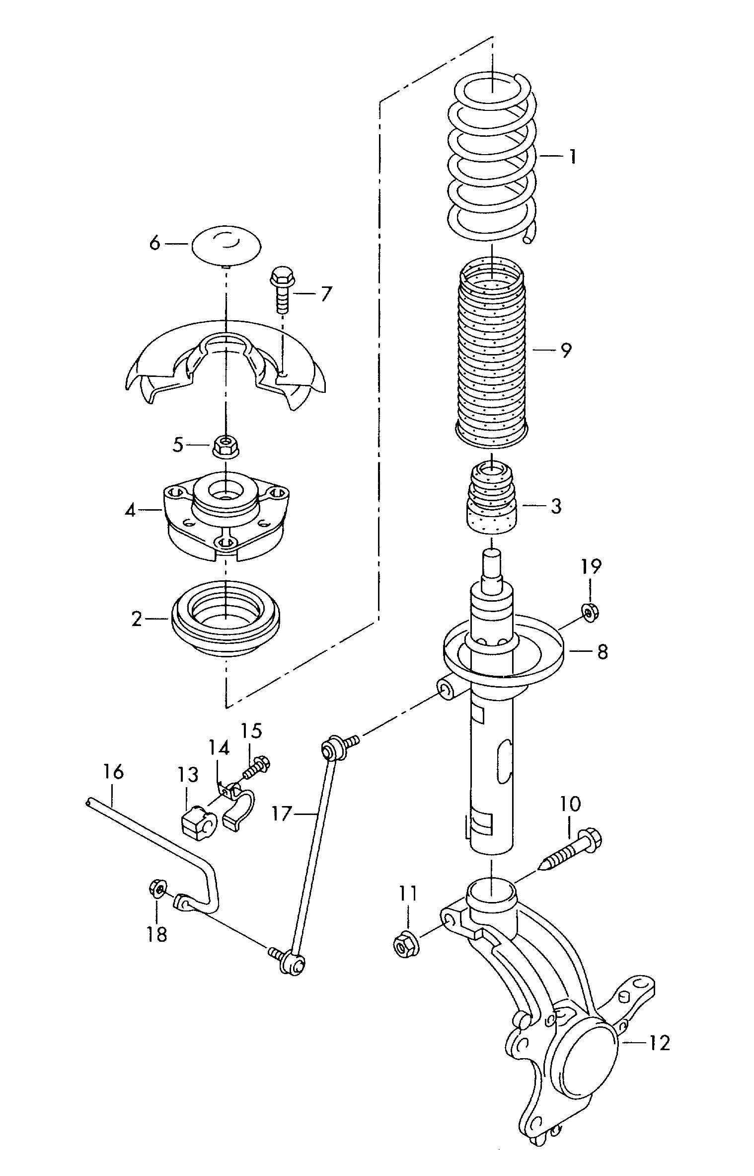 VAG 6Q0412331B - Cojinete columna suspensión vegaparts.es