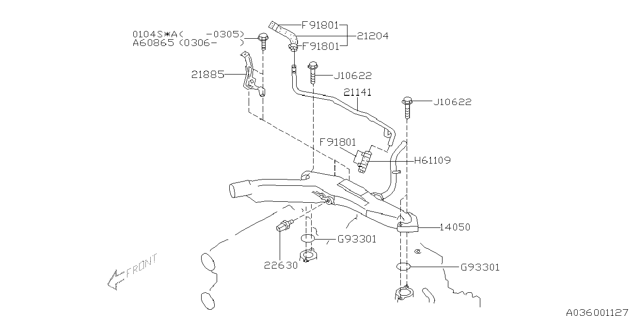 Subaru 22630 AA100 - Sensor, temperatura del refrigerante vegaparts.es