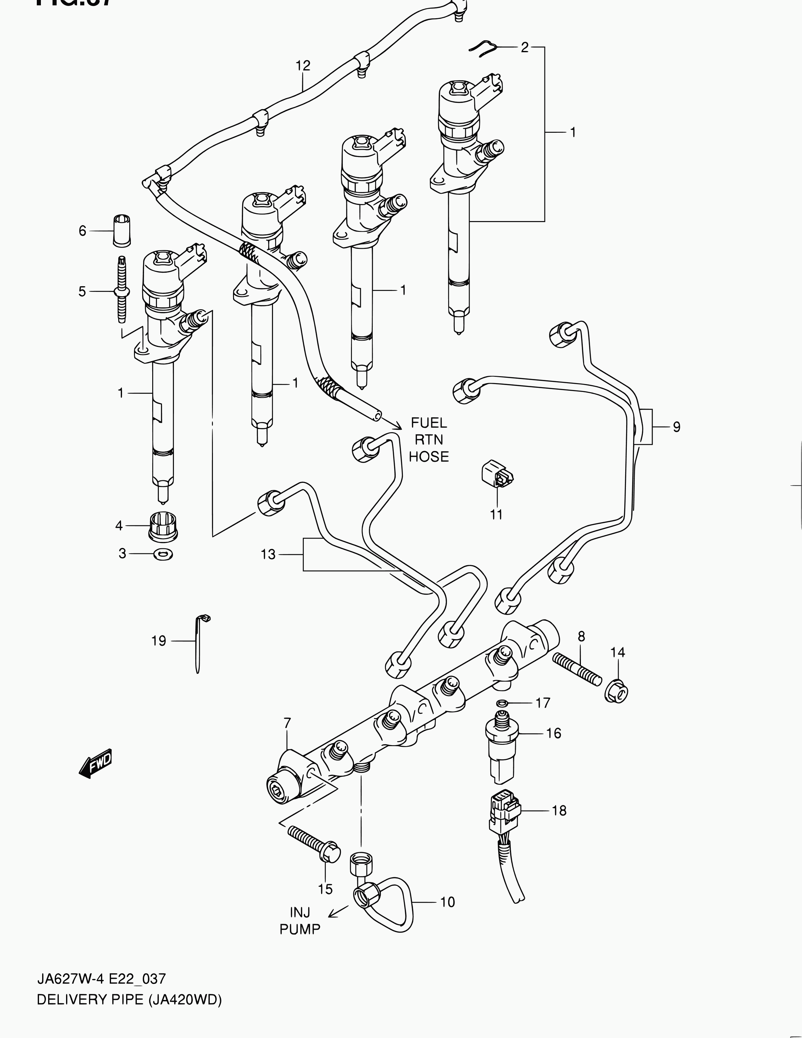 Suzuki 15736-67G00 - Sensor, presión combustible vegaparts.es