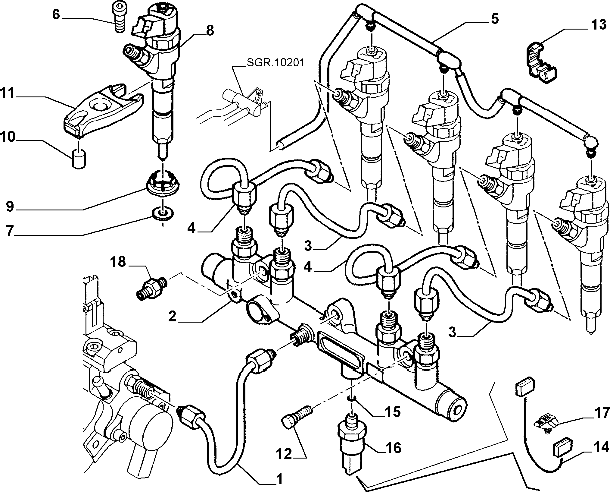 FCA 9633310080 - Sensor, presión combustible vegaparts.es
