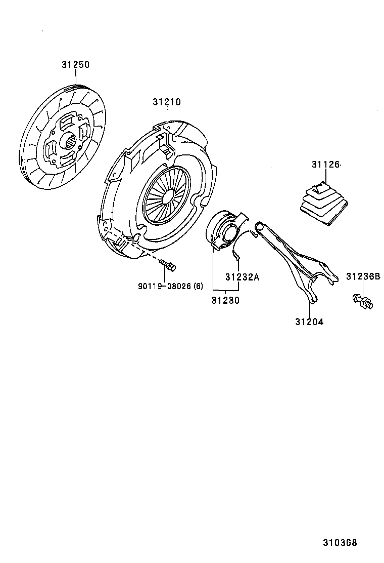 TOYOTA 31210-05041 - Plato de presión del embrague vegaparts.es