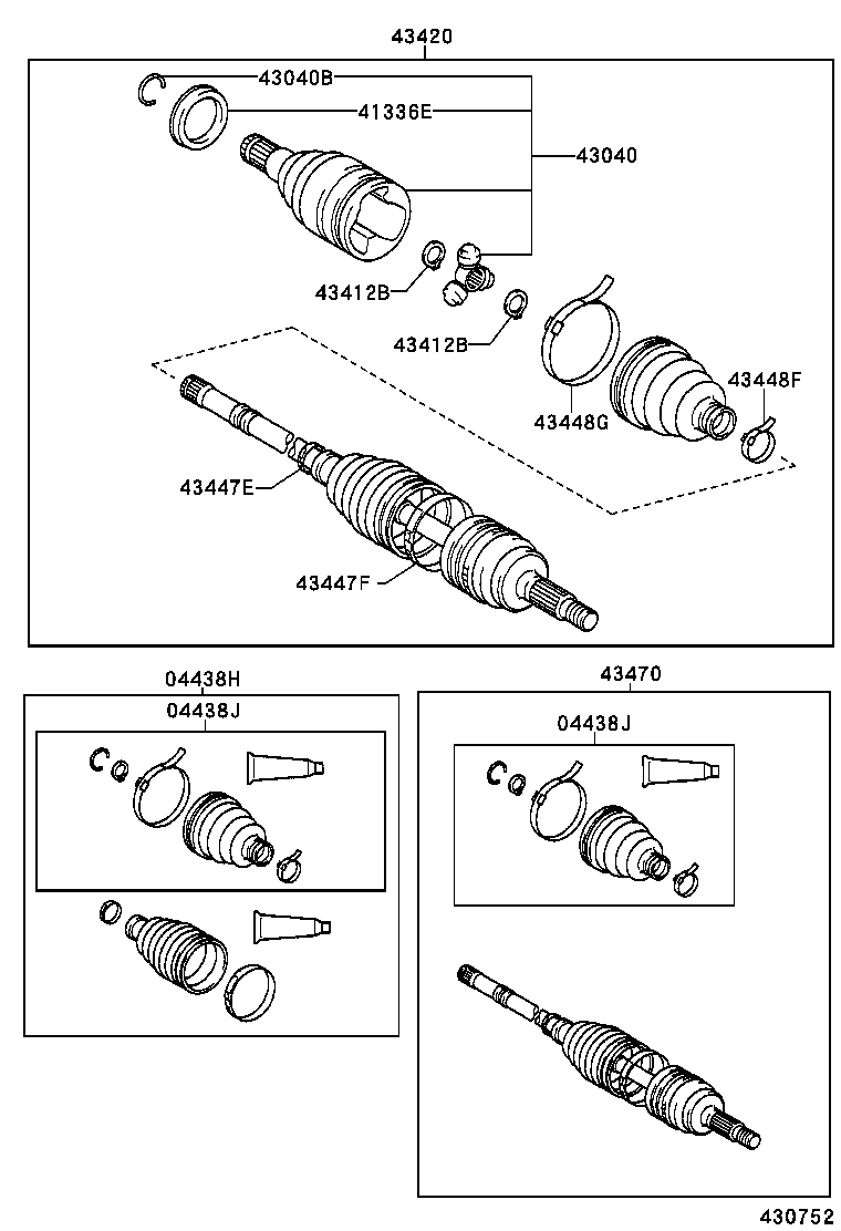 TOYOTA 044380D020 - Fuelle, árbol de transmisión vegaparts.es