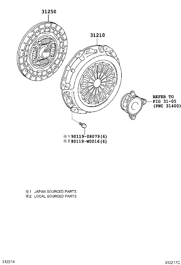 TOYOTA 31250-52130 - Disco de embrague vegaparts.es