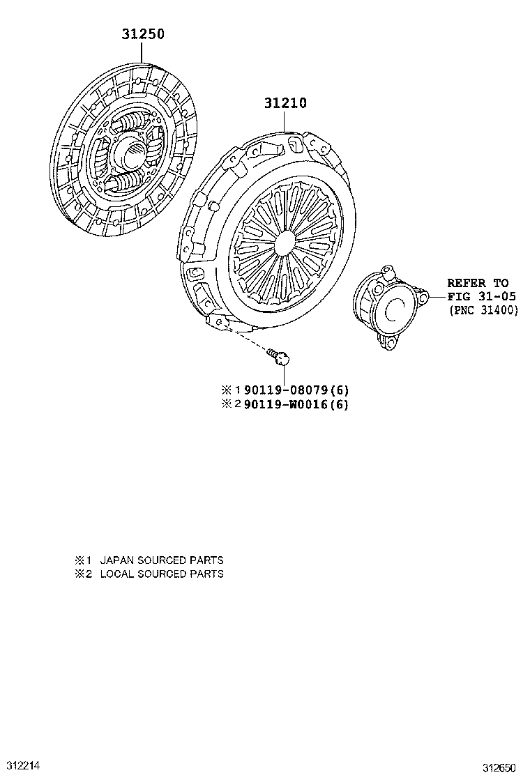 TOYOTA 31250-52131 - Disco de embrague vegaparts.es