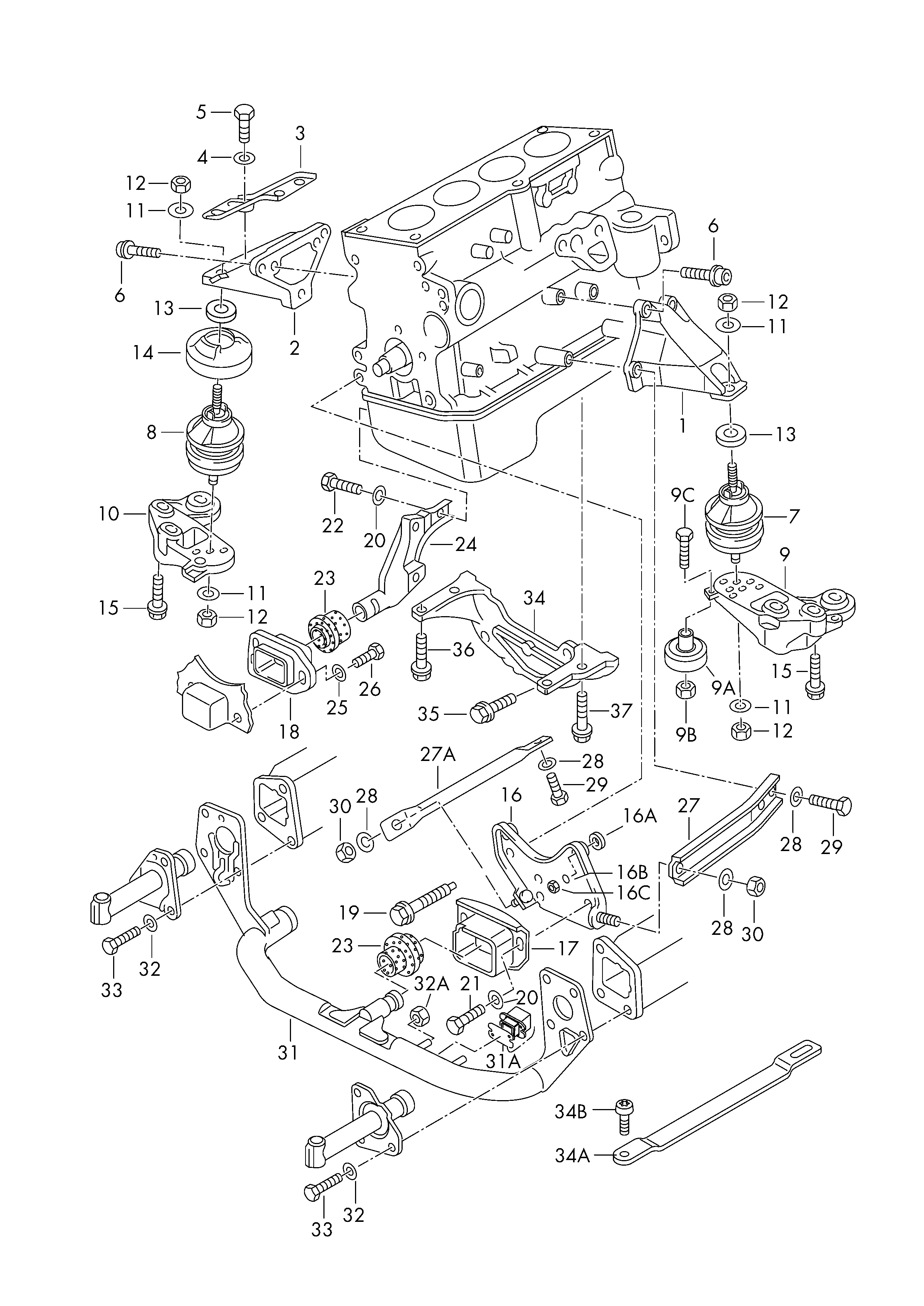 VAG 8D0 199 379 J - Soporte, motor vegaparts.es