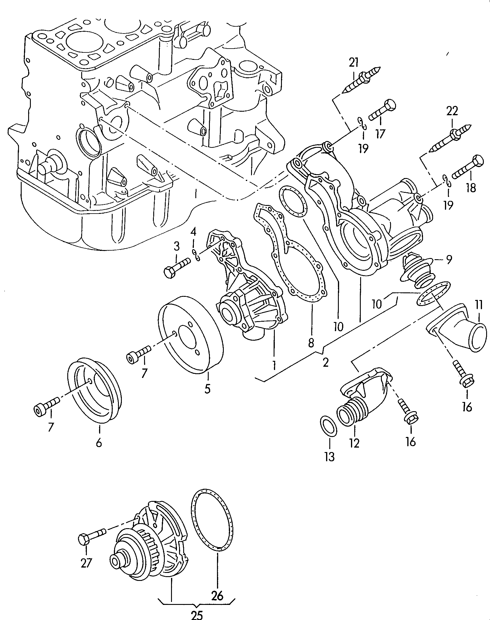 FORD 037121005C - Bomba de agua vegaparts.es
